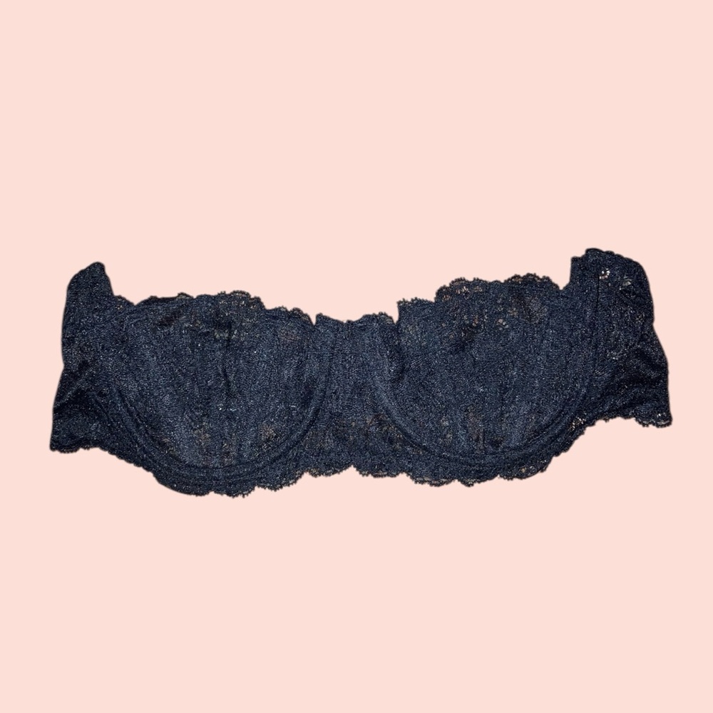 Strapless Black Lace Bra